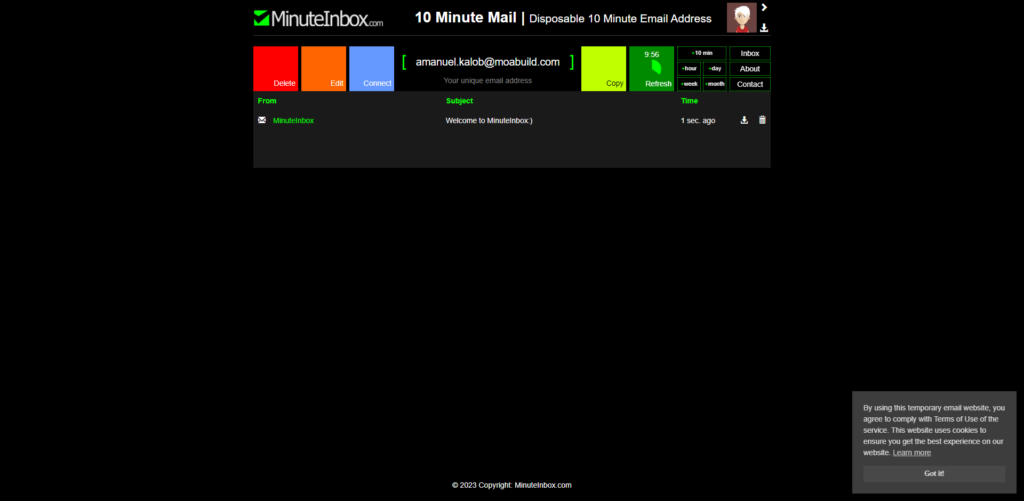 minuteinbox - временная почта