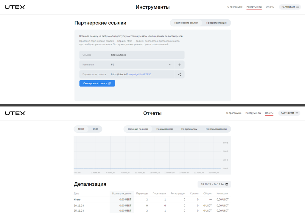 Обзор партнерской программы UTEX: быстрые выплаты, RevShare до 60% и гибкие условия для аффилиатов