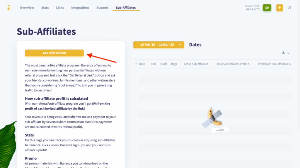 Обзор Bananza Affiliates: 100$ бонусом новым партнерам, прямой рекламодатель и минимальный холд