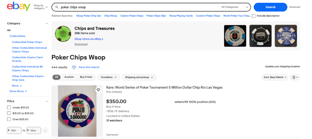 Фишки WSOP на eBay угрожают честности турниров