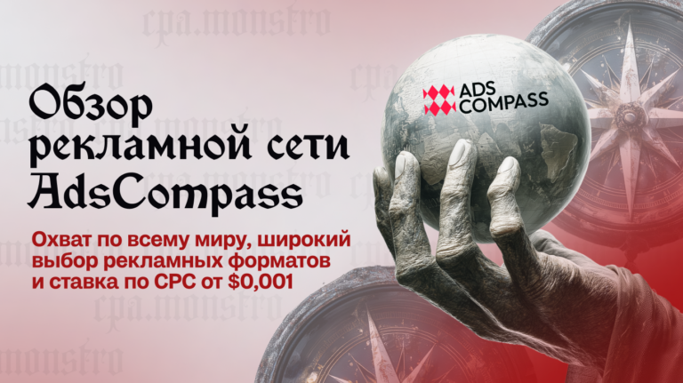 Обзор AdsCompass: ставка по CPC от $0,001, свежие источники трафика и широкий выбор форматов