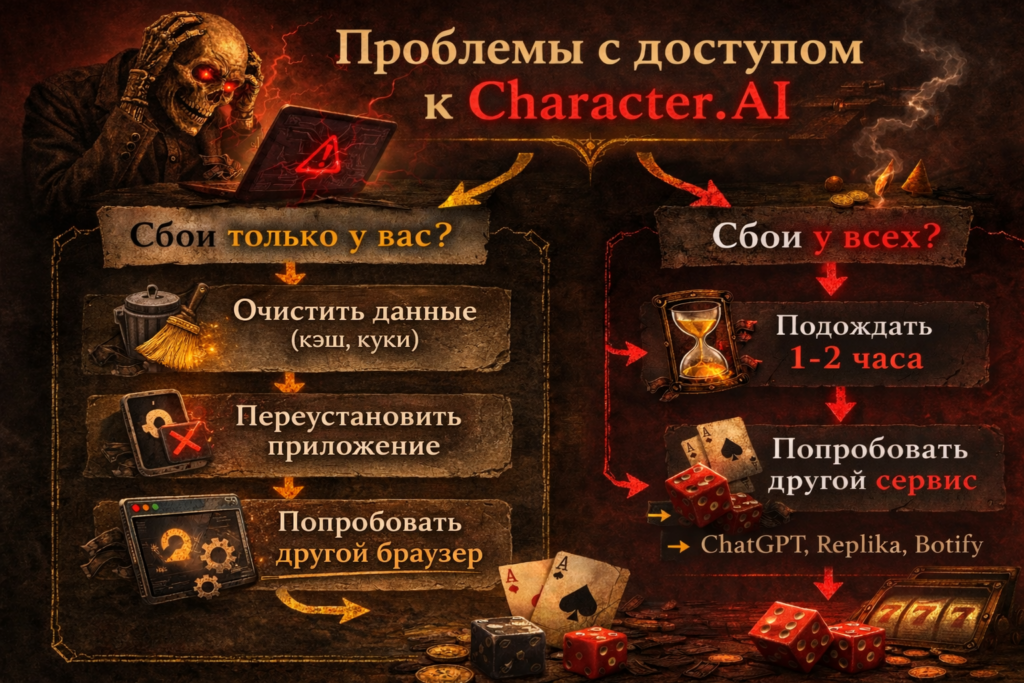 Character.ai снова «упал» и не работает: причины сбоя, что делать