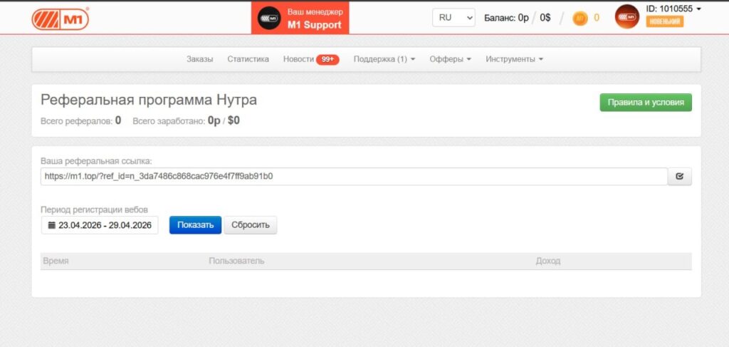 Обзор M1: ставка до $150, повышенные капы и гарант апрува со старта