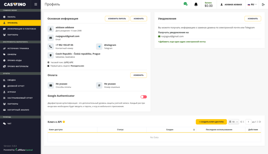 Обзор партнерской программы Caswino Partners: свежий инхаус-продукт под Tier-1