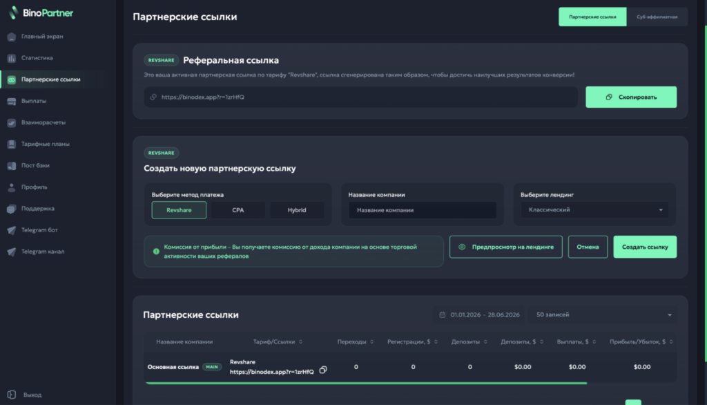 Обзор финансовой ПП BinoPartner — 80% RevShare на старте и высокий Reg2Dep