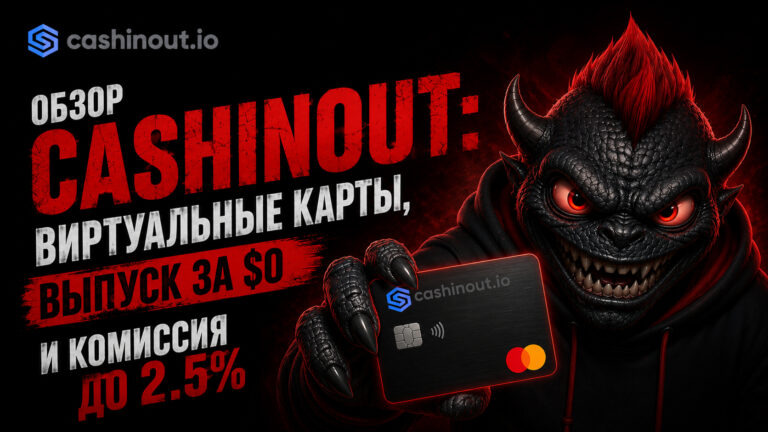 Обзор Cashinout: виртуальные карты, выпуск за $0 и комиссия до 2.5%