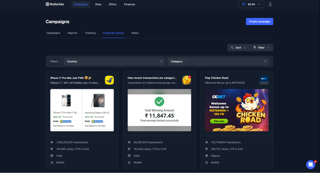 Обзор RollerAds: готовые пресеты трафика, встроенный спай и собственная CPA-сеть